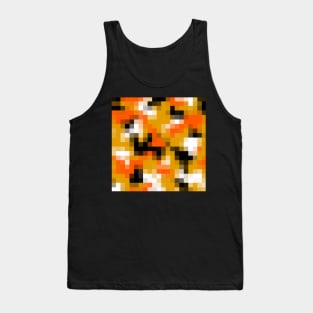 Original Pixelated Orange Retro Style Camouflage Design Tank Top